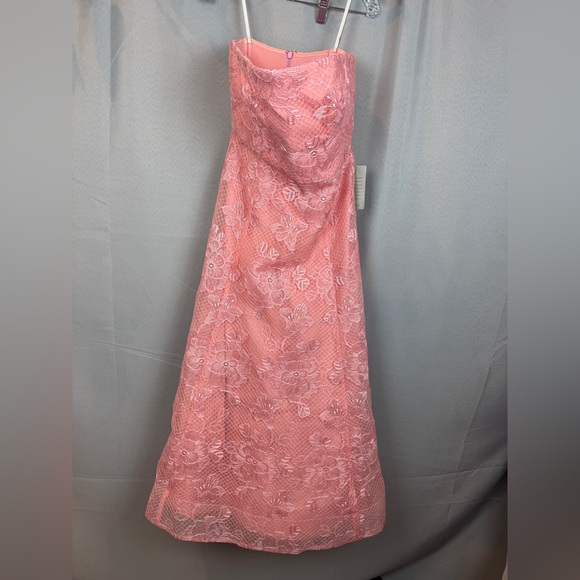 Monique Lhuiller Louisa Lace Strapless ALine Cocktail Dress- Sz 4 - Picture 3 of 10